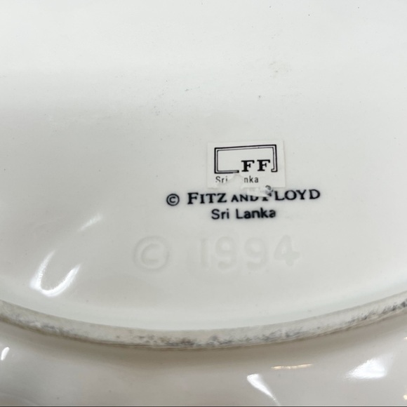 FITZ & FLOYD 1994 Embossed Oval Plate Roses, Violets MAYFAIR Floral 9.5” X 7.5” - Picture 6 of 7